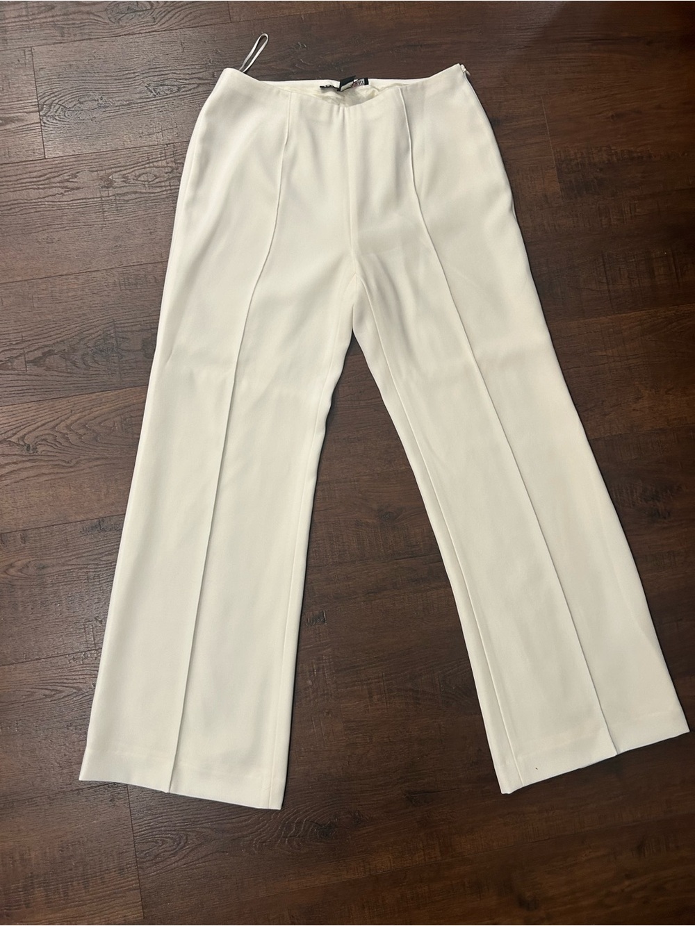 Women's Cream Wide-Leg Dress Pants